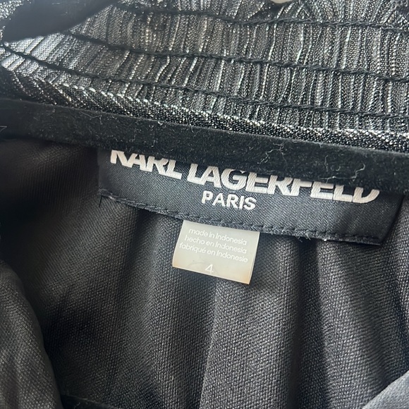 Karl Lagerfeld Paris Metallic Smocked-Waist A-Line Dress size 4 - Picture 6 of 8